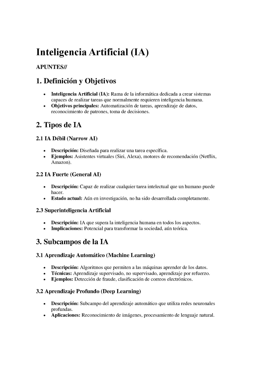 Inteligencia Artificial (IA)
