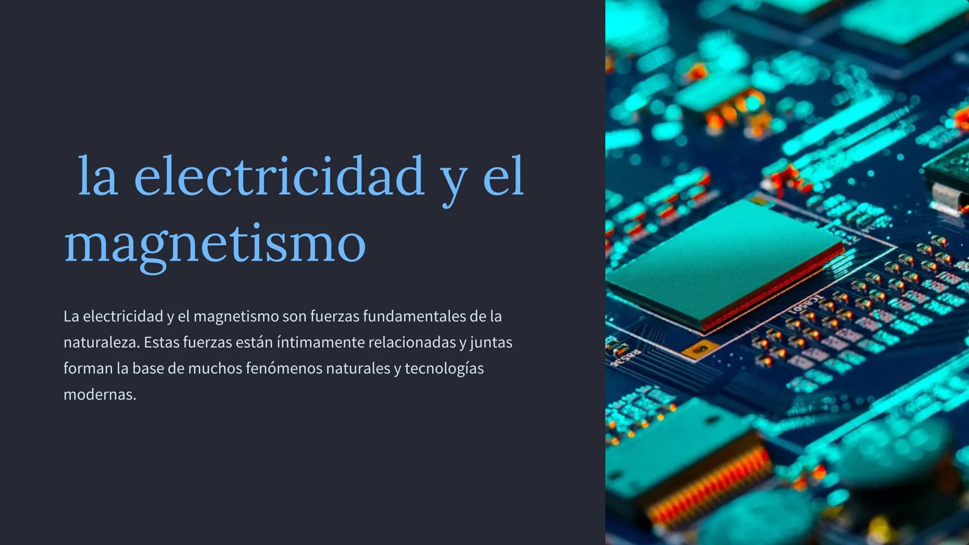 la electricidad y el
magnetismo
La electricidad y el magnetismo son fuerzas fundamentales de la
naturaleza. Estas fuerzas están íntimamente 