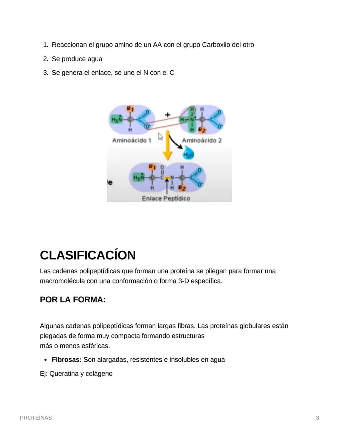 PROTEÍNAS
• Están compuestas por aminoácidos (monómero)
• Se une por enlaces petídicos
• Son compuestos cuaternarios (CHON) PS→ Opcionales (