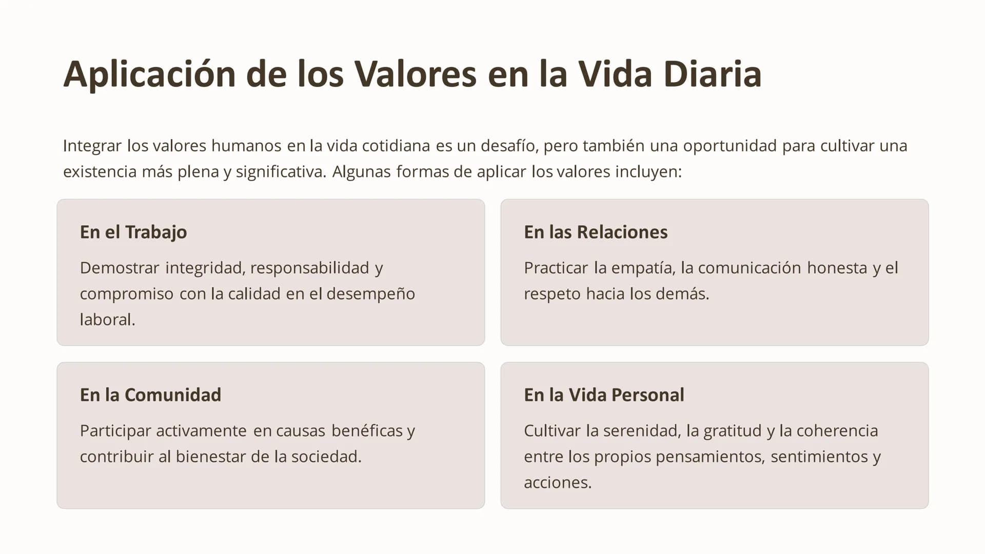 Valores Humanos: Fundamentos Esenciales para
una Vida Plena
Los valores humanos son los principios y creencias que guían nuestro comportamie
