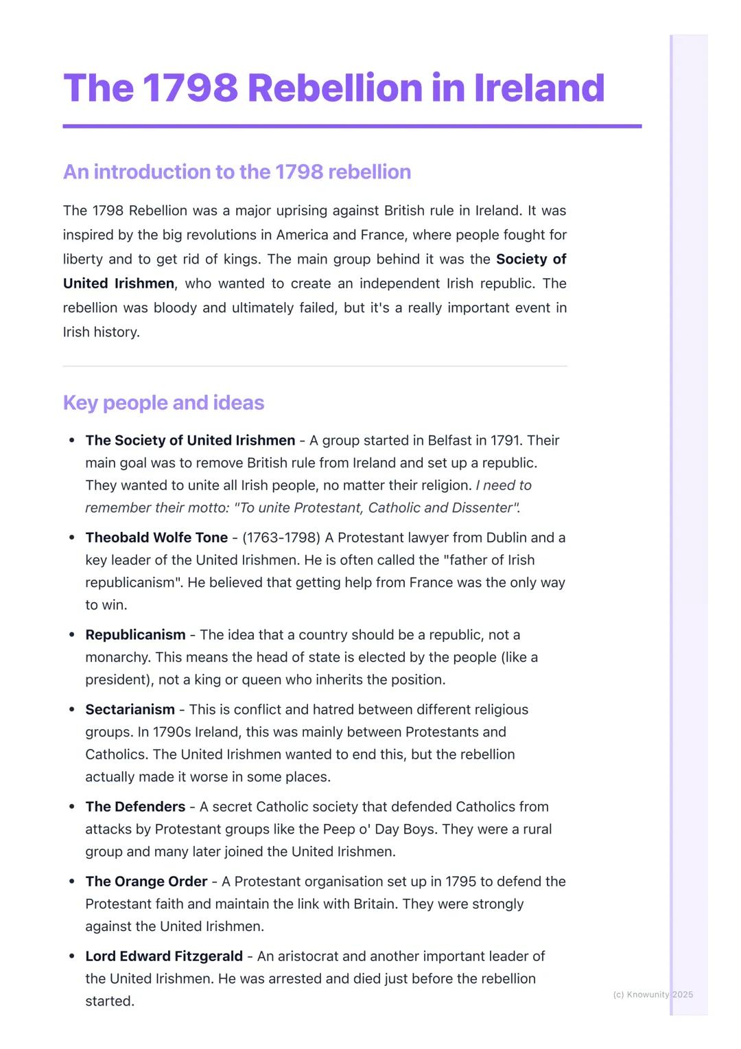 # The 1798 Rebellion in Ireland

An introduction to the 1798 rebellion

The 1798 Rebellion was a major uprising against British rule in Irel