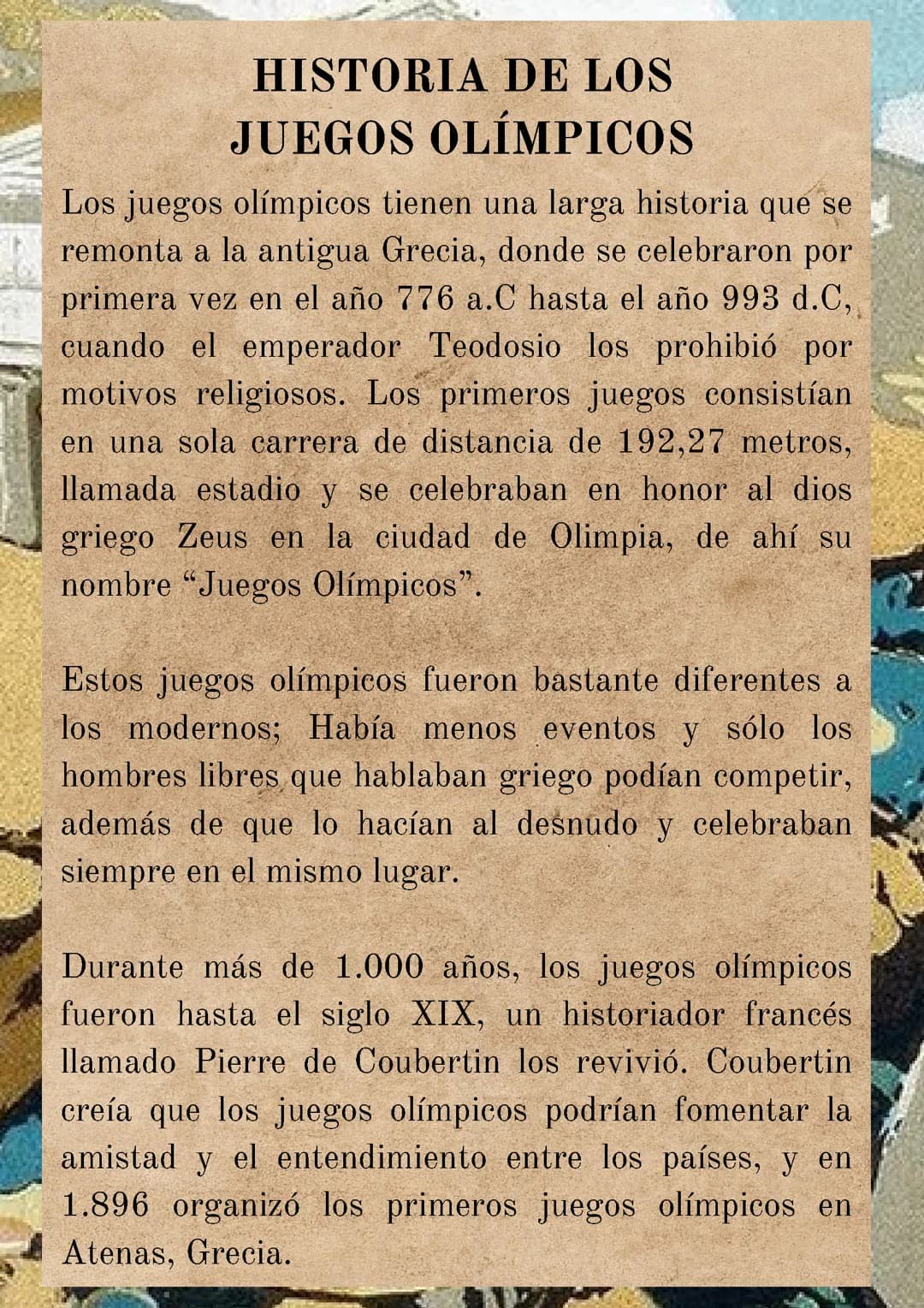 Historia de los juegos olímpicos