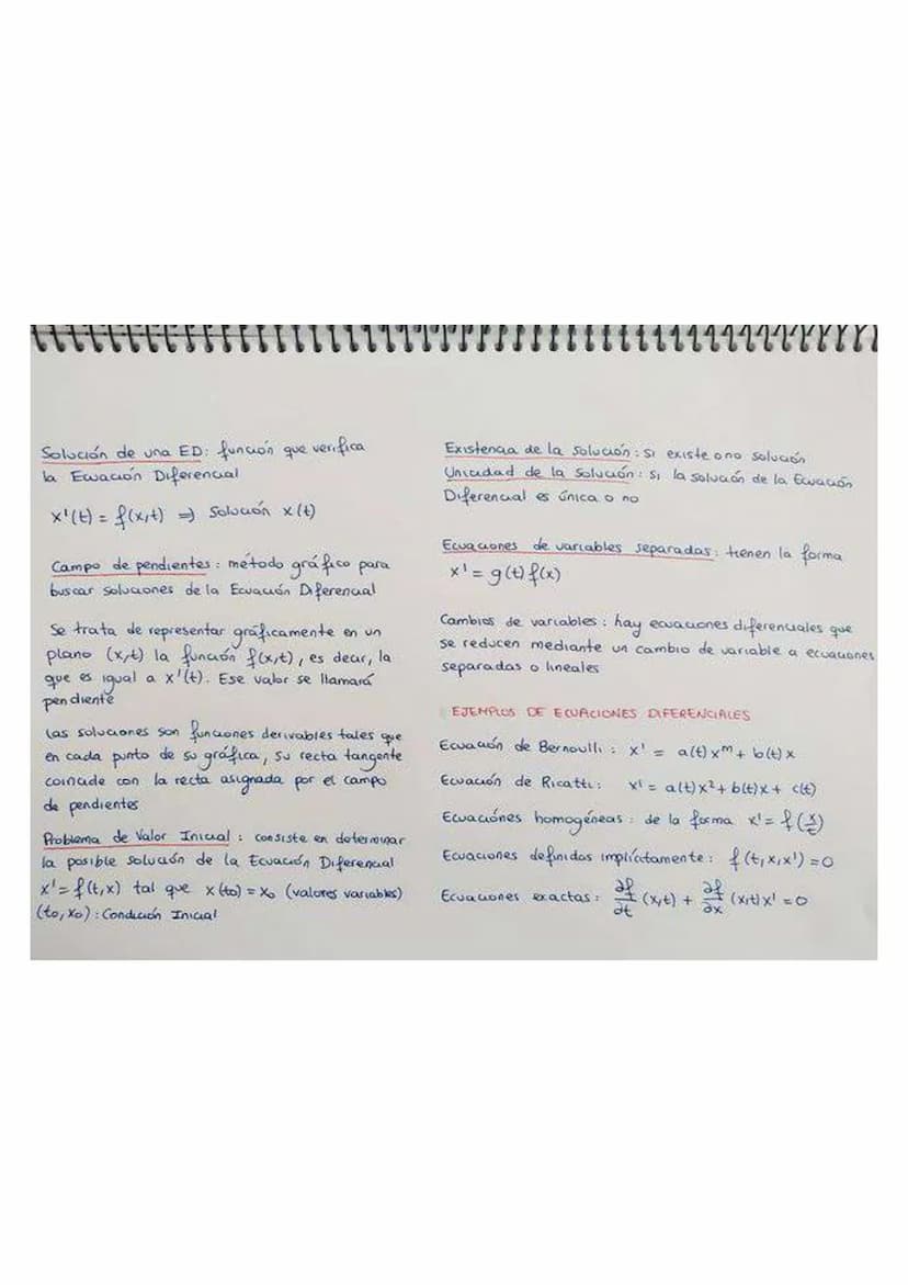 u
uu uu mm
ECUACIONES
DIFERENCIALES
Ecuaciones Diferenciales: ecuaciones cuya incógnita es una
derivadas de la función (incógnita)
CLASIFICA