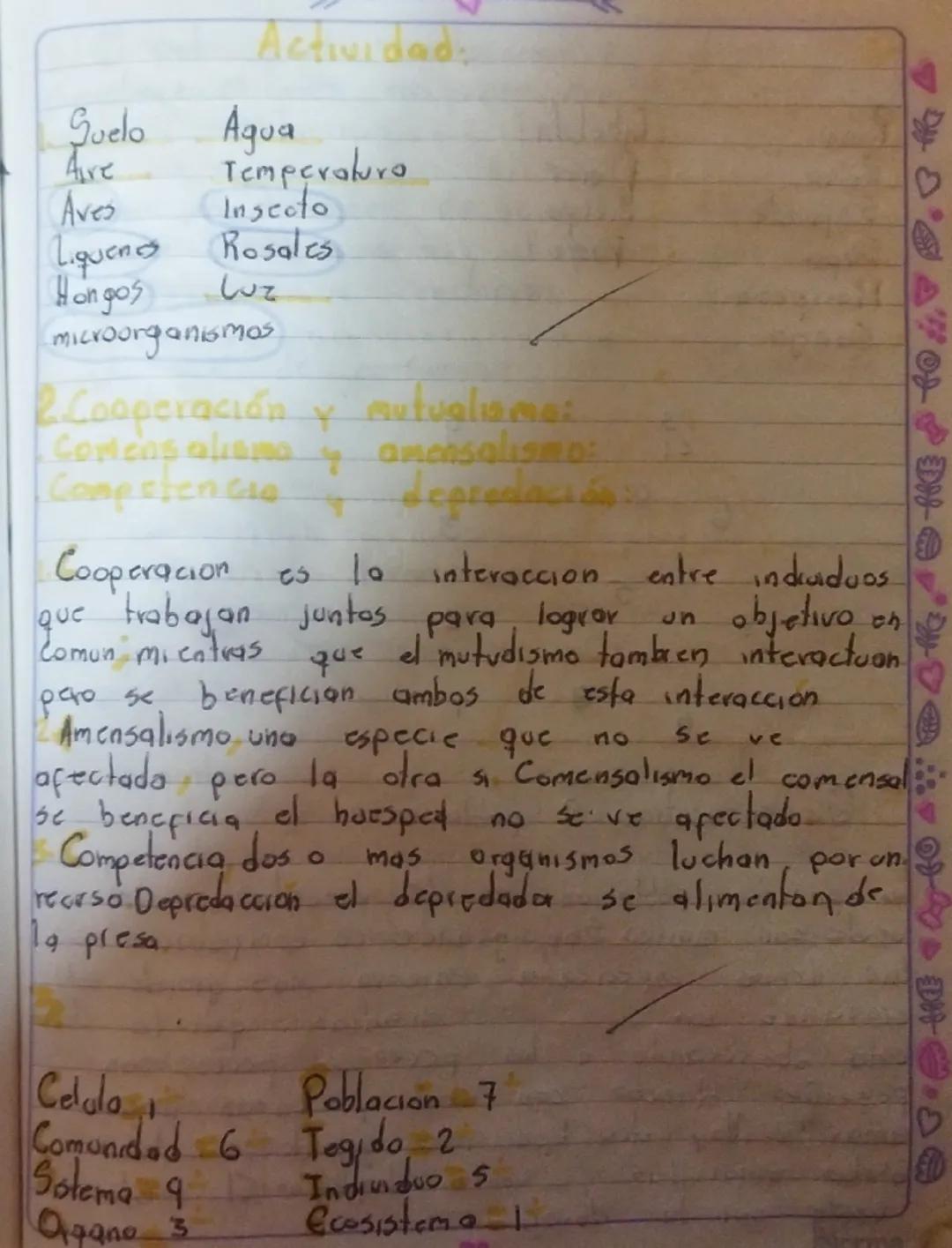mesumen:
# Los Factores Bioticos En
## Un Ecosistema,
Los pactores bioticos de un ecosistema son los
organismos VIVOD que interactuan entre 