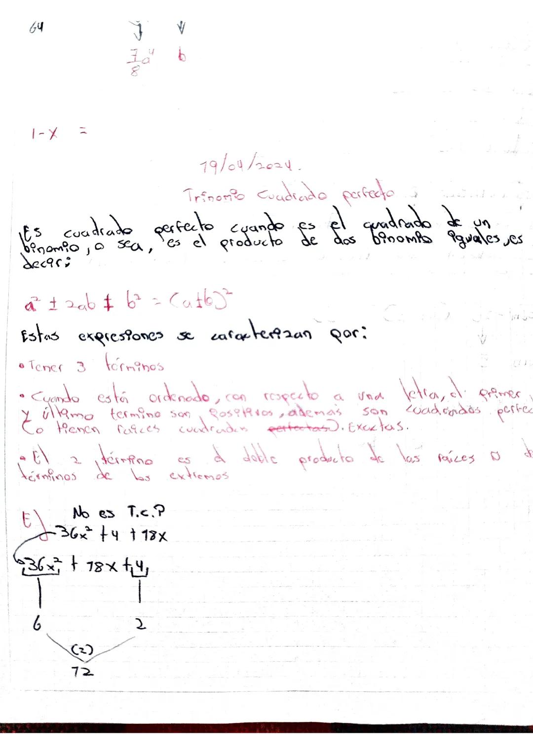 Trinomio cuadrado perfecto 