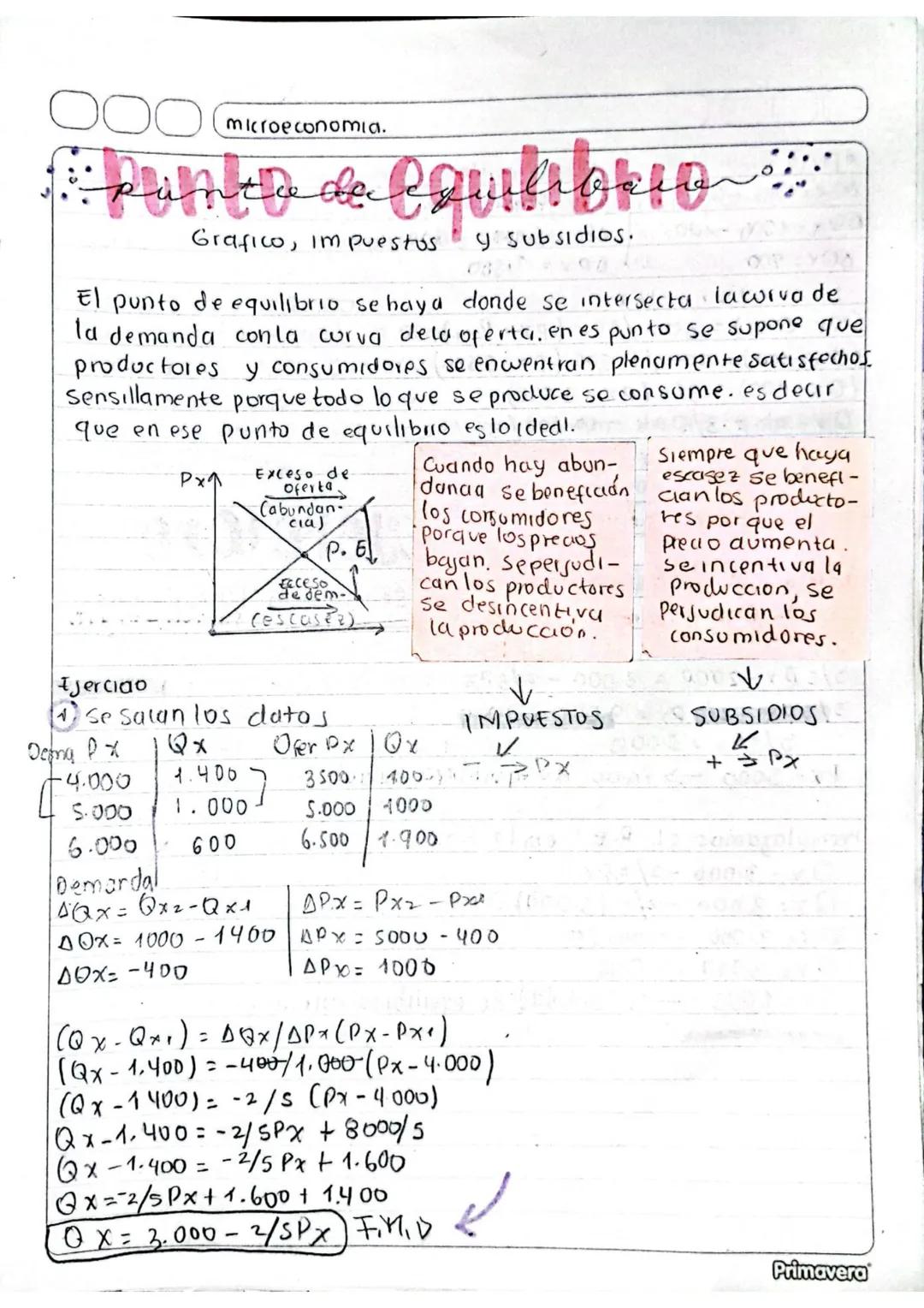 f:
microeconomia.
• Puthto de equinokio
Grafico, Impuestos y subsidios.
El punto de equilibrio se haya donde se intersecta la curva de
la de