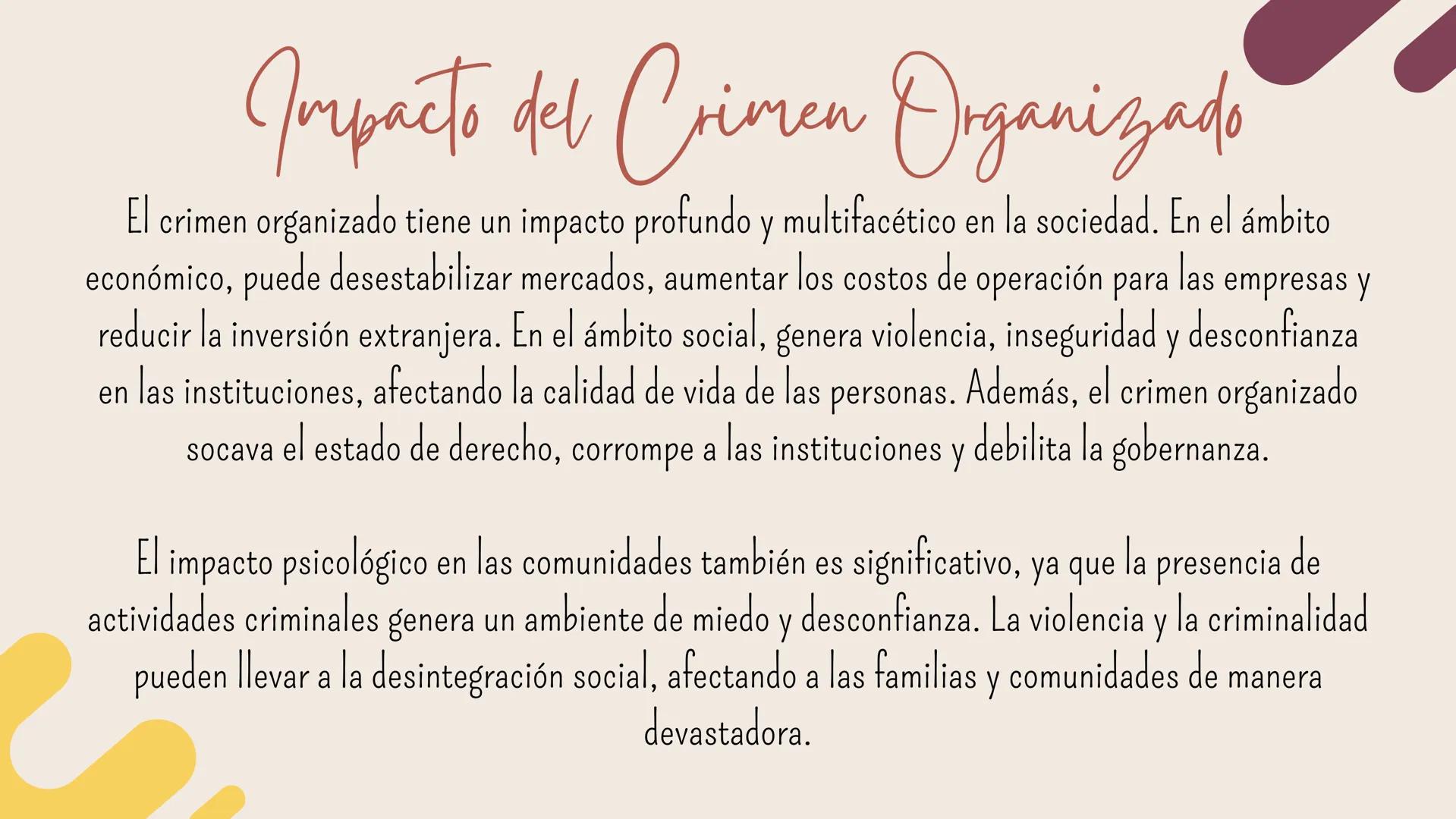 Crimen
Organizado ¿Qué es el Crimen Organizado?
El crimen organizado se refiere a la actividad criminal llevada a cabo
el
por grupos estruct