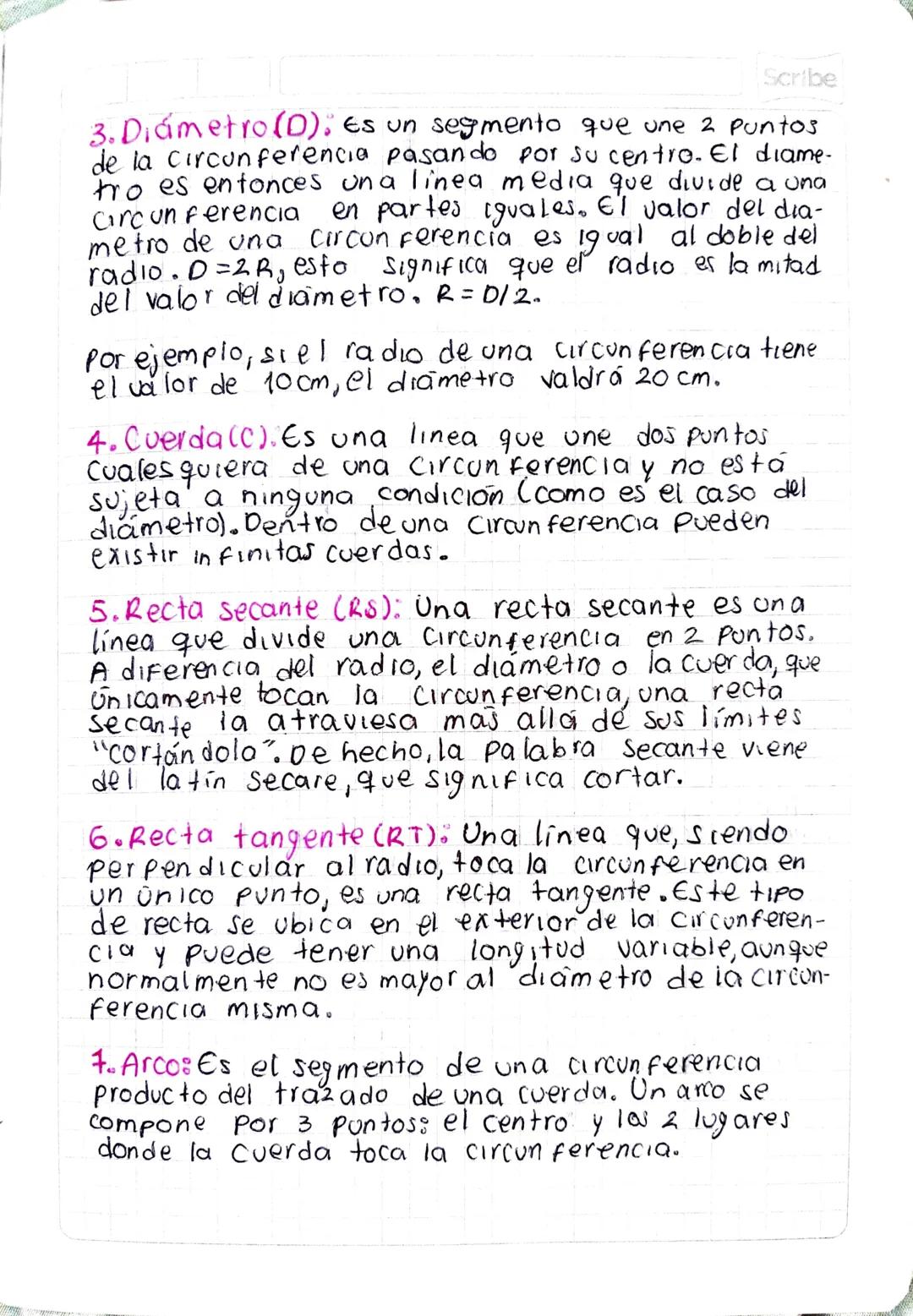 a
La circunferencia y sus elementos.
básicos
Construlle un círculo de cartón y mide la distancia
entre dos bordes Pasando por el centro del 