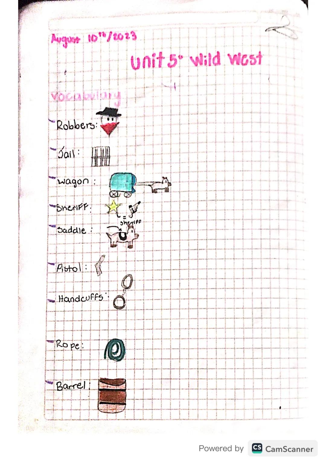 Vocabulary wild west 