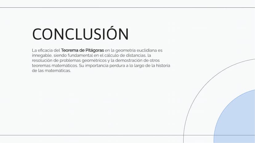 La Eficacia del
Teorema de Pitágoras
en la Geometría
Euclidiana INTRODUCCIÓN
El Teorema de Pitágoras es fundamental en la geometría euclidia