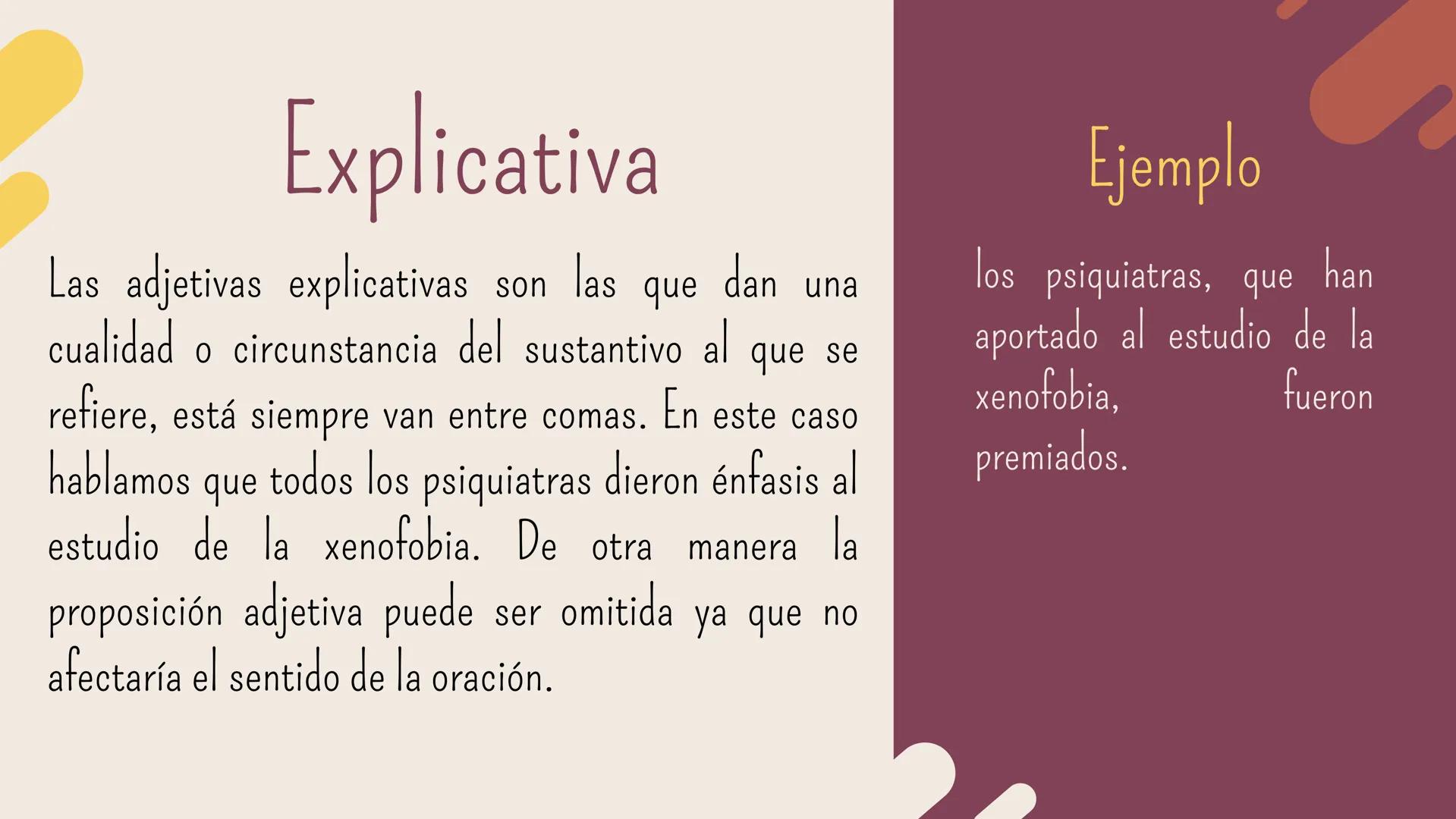 # La proposición subordinada adjetiva ## Que es?

La proposición subordinada adjetiva es
la que trabaja como un adjetivo es decir
un modific