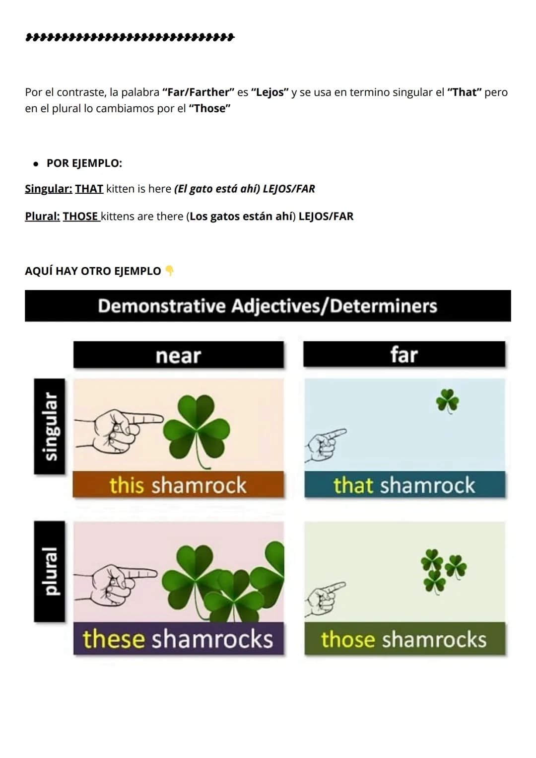 Adjetivos demostrativos. INGLÉS
El inglés tiene cuatro adjetivos demostrativos principales: "this," "that," "these," y "those." Los
adjetivo