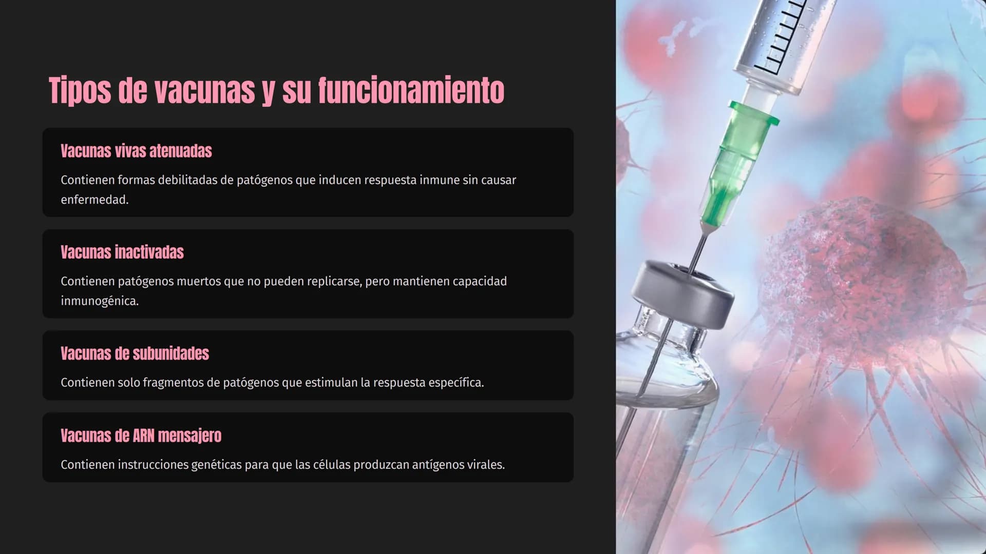 Sistema inmunitario:
Inmunidad innata y
adaptativa, vacunas
El sistema inmunitario es un complejo y fascinante sistema
biológico encargado d