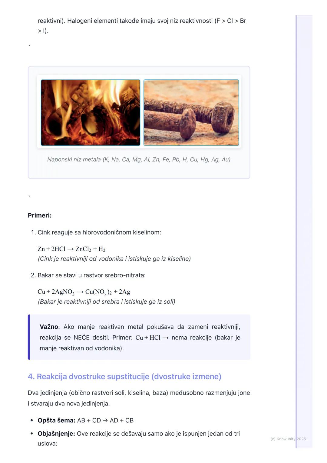 # Vrste hemijskih reakcija

Uvod u vrste hemijskih reakcija

Hemijske reakcije su svuda oko nas, od varenja hrane do rđanja gvožđa. Da
bismo