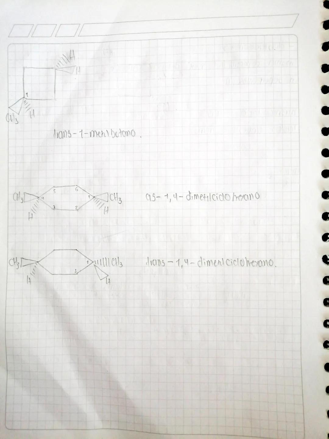 - diasteroisomeros
misma conectividad pero distinta Orentaiór
ni superponible, ni

mismo lado - CIS
lados Opuesto-trans.

botten o

butero
H