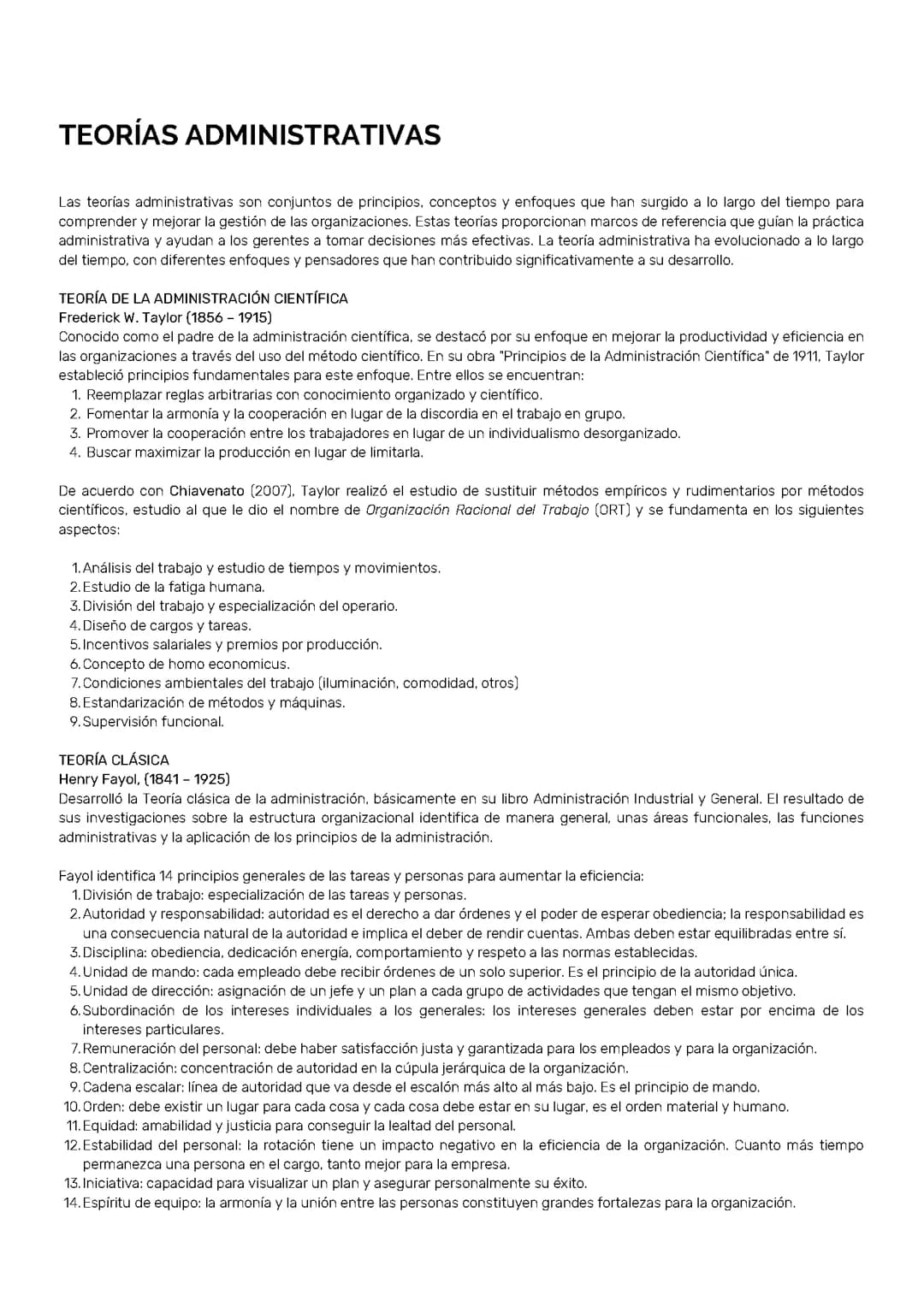 Teorías administrativas 