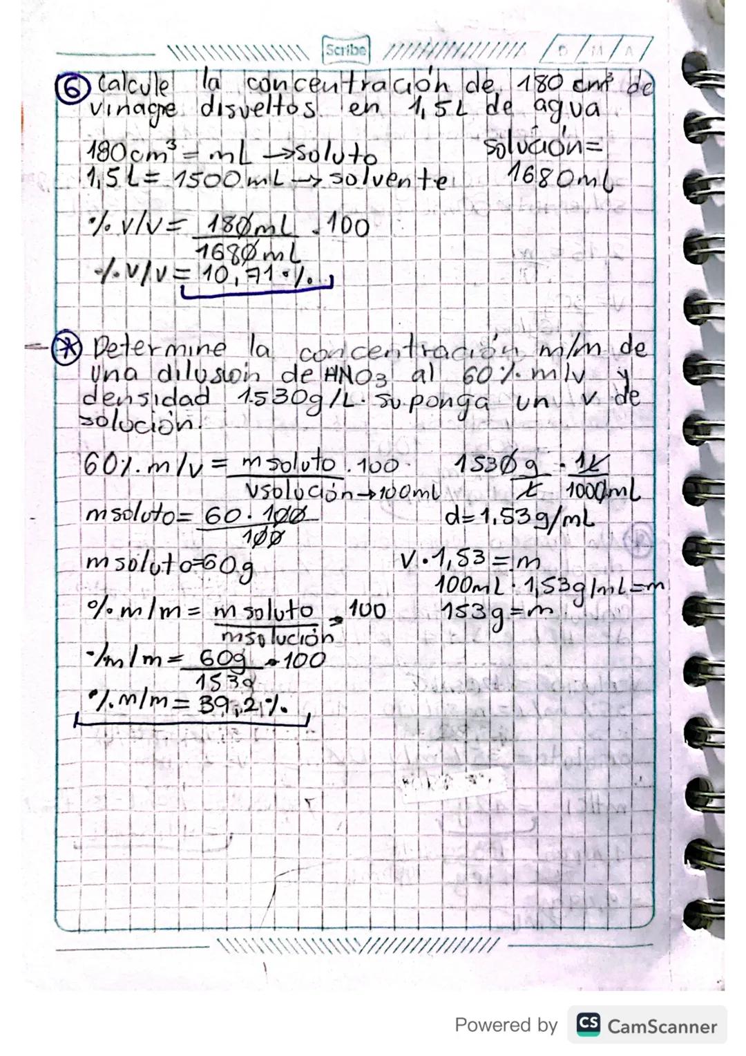 11/09/23
Unidades físicas de
concentración
% m/m % m/v % 1/1
Tom/m
% m/m = msoluto 1.100
msolución
msolución msoluto +m solvente.
% m/v = ms