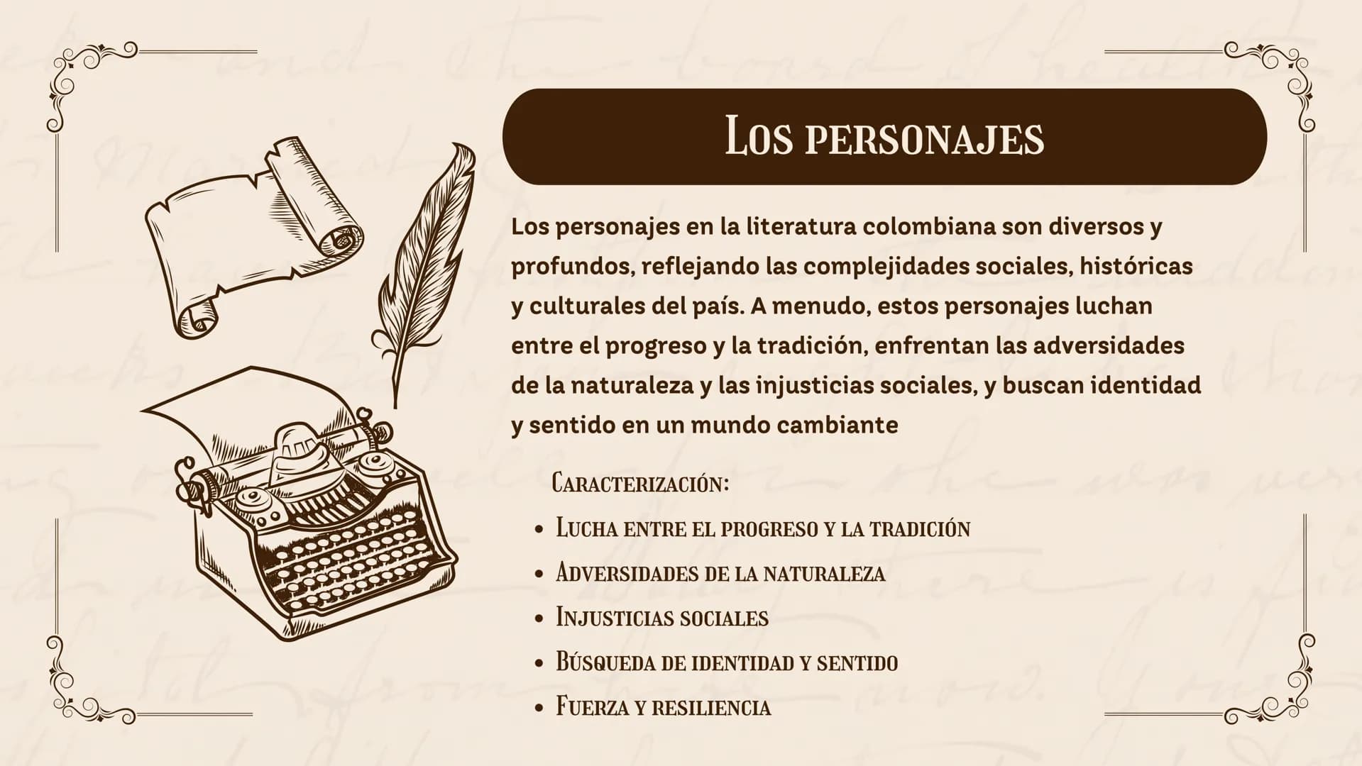 HISTORIA DE LA
he
LITERATURA
EN COLOMBIA
Nombre: XXXX
now. 01 Introducción
02
Historia de la Literatura
03
Los Personajes
04 Obras Clásicas

