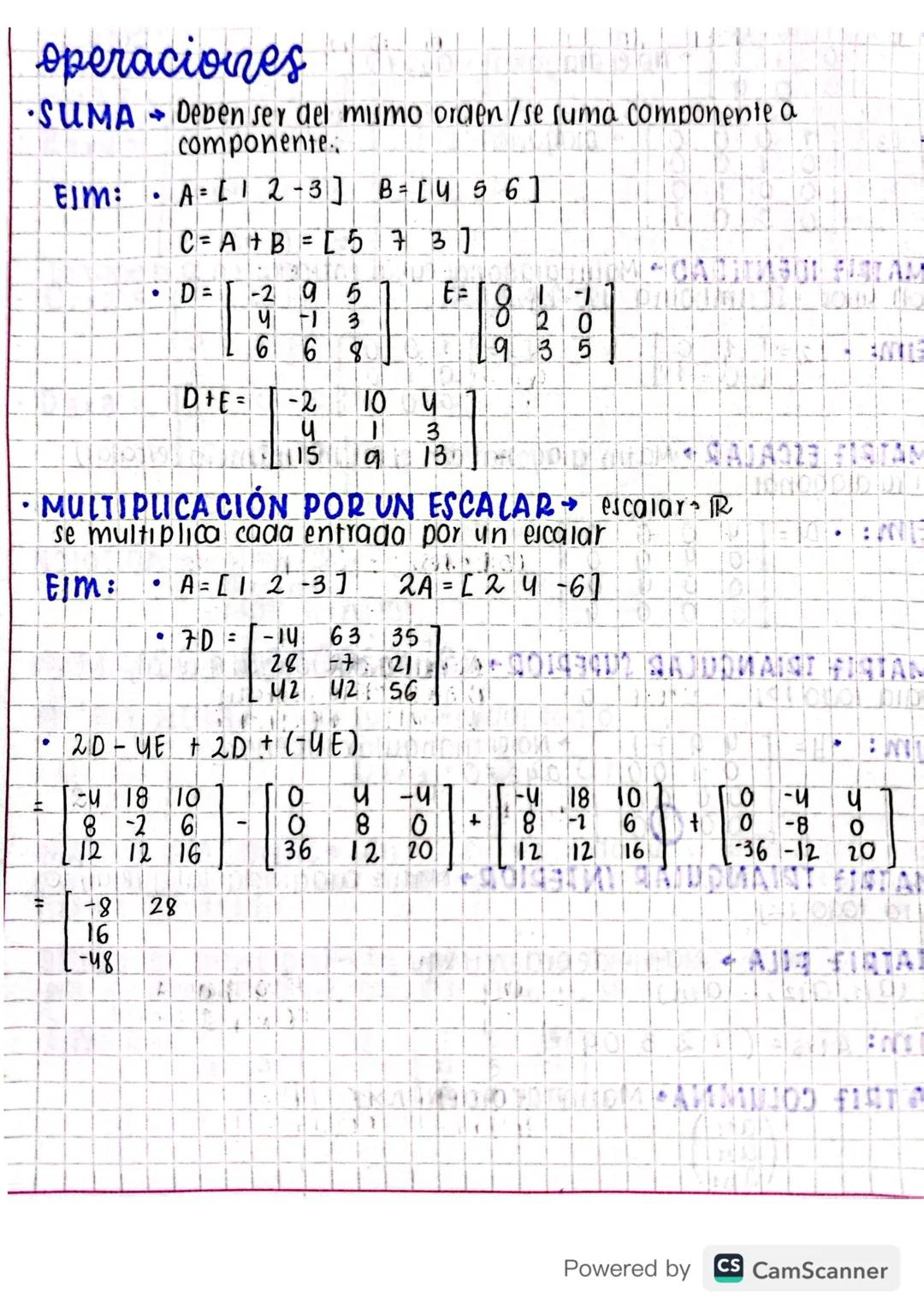 Matemáticas grado 11 - Operaciones con Matrices