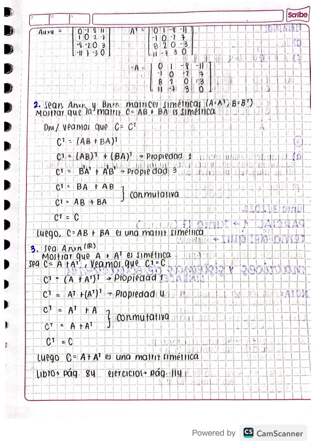 operaciones
SUMA Deben ser del mismo orden/se (uma componente a
EIM:
.
componente
A=L2-3] B = [456]
C=A+B=[573]
.
CAI FISLAM
D=
-2
19 5
E=
प