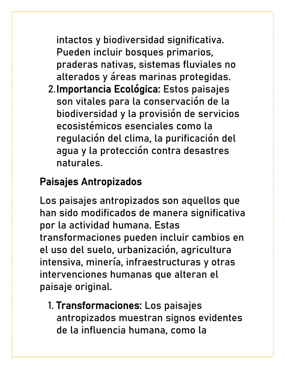 PAISAJES
NATURALES Y
ANTROPIZADOS
Los paisajes naturales y antropizados son
dos conceptos fundamentales en geografía y
ecología que describe
