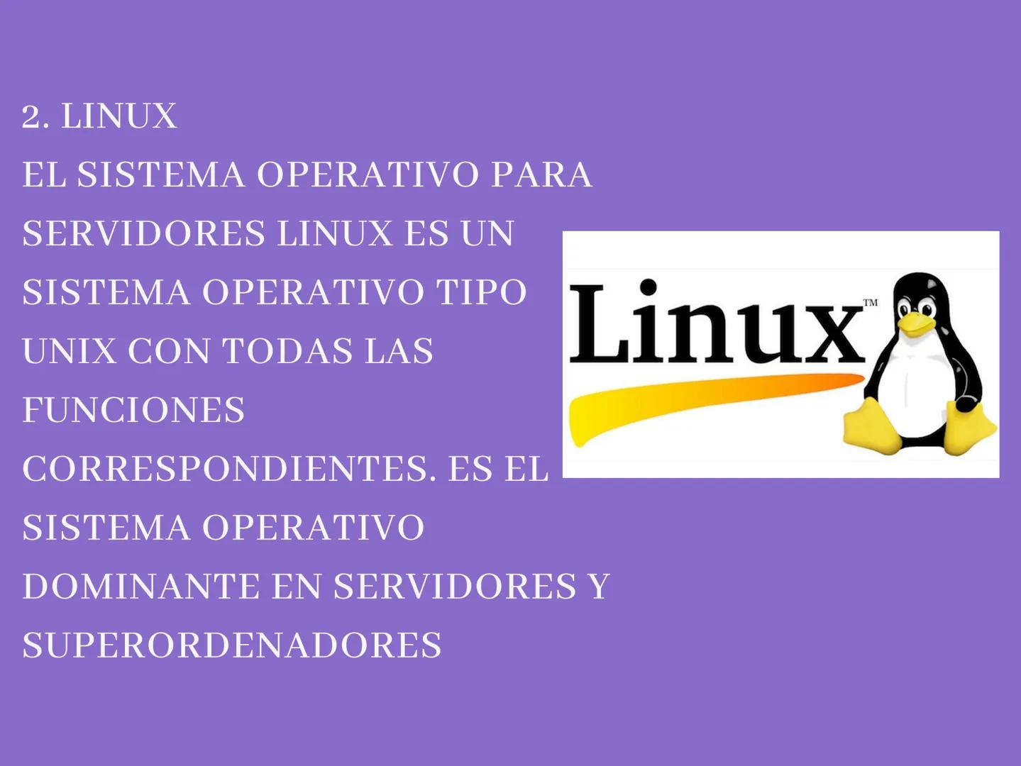 SISTEMAS OPERATIVOS PARA
CONFIGURACIÓN DE SERVIDORES, UNIX
UNIX ES UN SISTEMA OPERATIVO
MULTIUSUARIO Y MULTITAREA
QUE SE UTILIZA AMPLIAMENTE