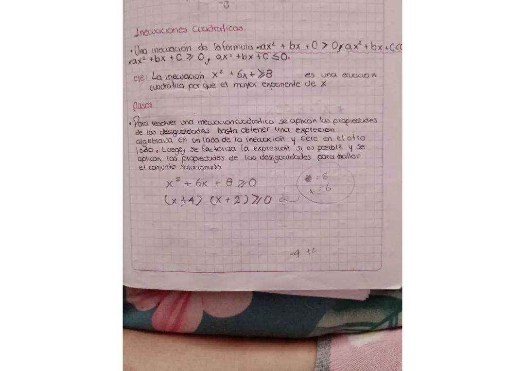 Inecuaciones cuadráticas