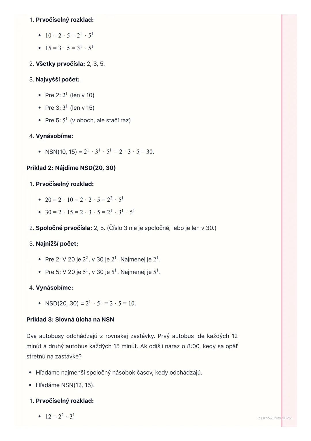 # Najmenší spoločný násobok a
# Najväčší spoločný deliteľ

1. Úvod do najmenšieho spoločného
násobku a najväčšieho spoločného
deliteľa

Ahoj