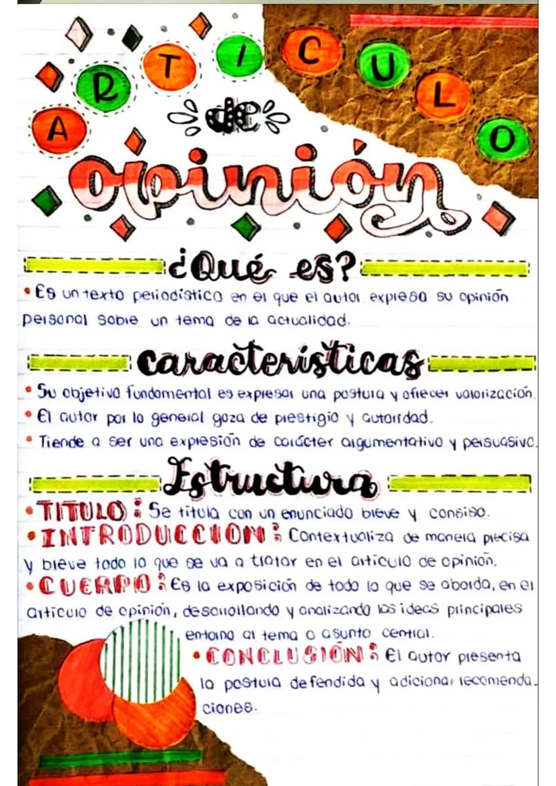 A
RTICUL
opinión
¿Qué es?
0
Es un texto periodístico en el que el autor expresa su opinión
personal sobie un tema de la actualidad.
caracter