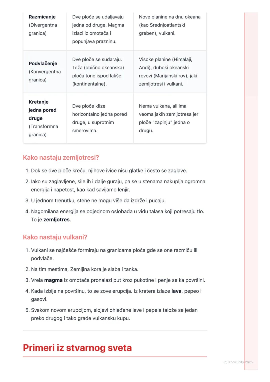 # Unutrašnje sile Zemlje

## Uvod u unutrašnje sile Zemlje

Površina Zemlje nije mirna, stalno se menja. Te promene nisu slučajne, već ih
iz