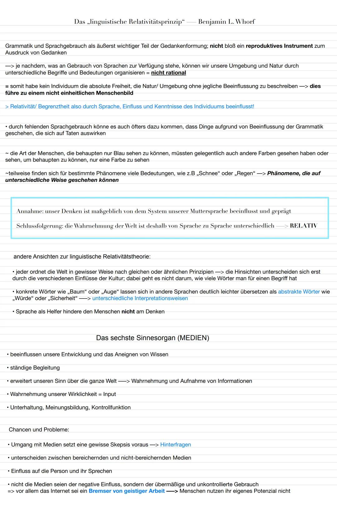 Q1.2 SPRACHE, MEDIEN, WIRKLICHKEIT

SPRACHE:

• Sprache als Medium, durch das wir uns mitteilen; denken und kommunizieren -> durch Laute
• G