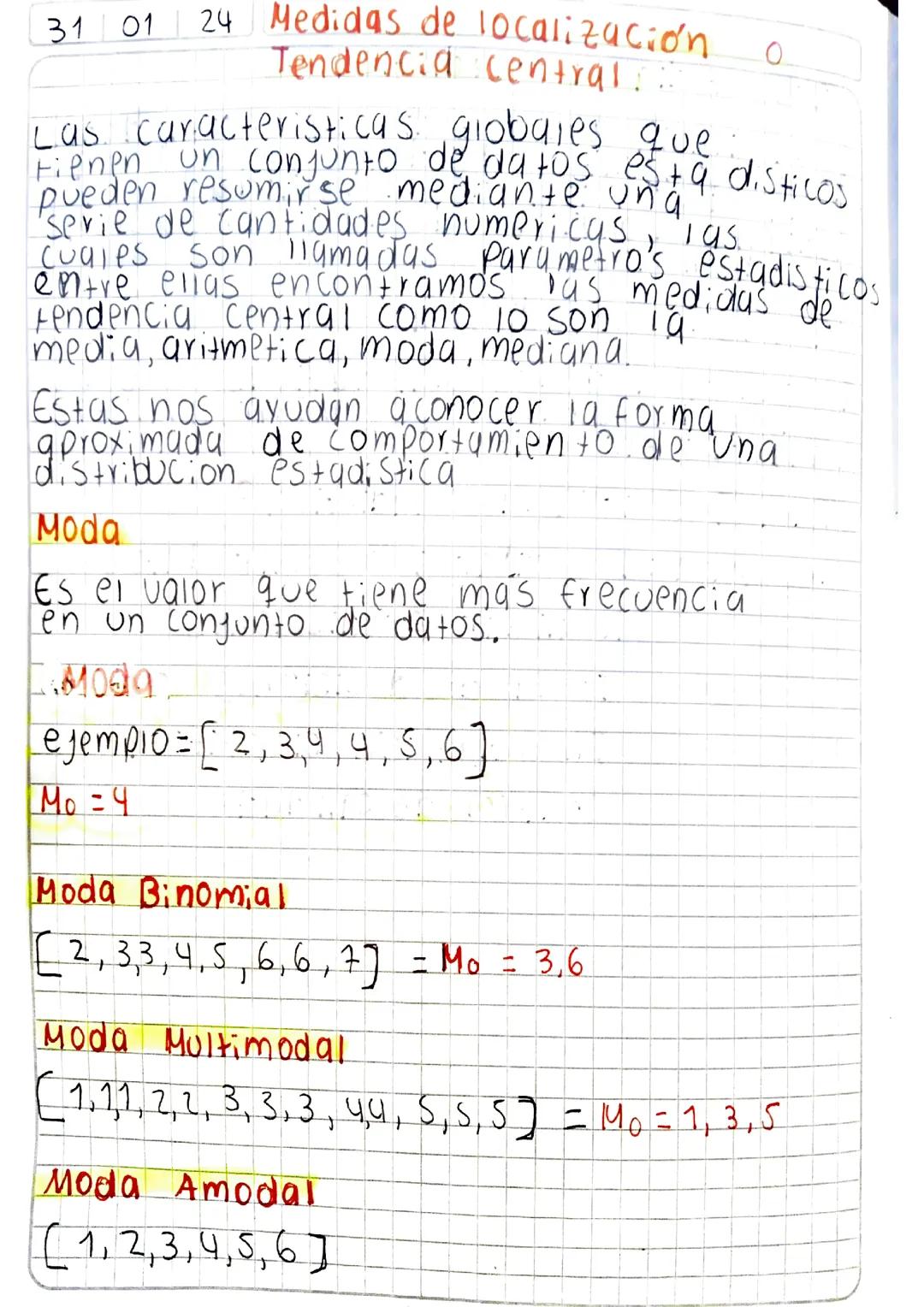 MODA MEDIDA DE TENDENCIA CENTRAL