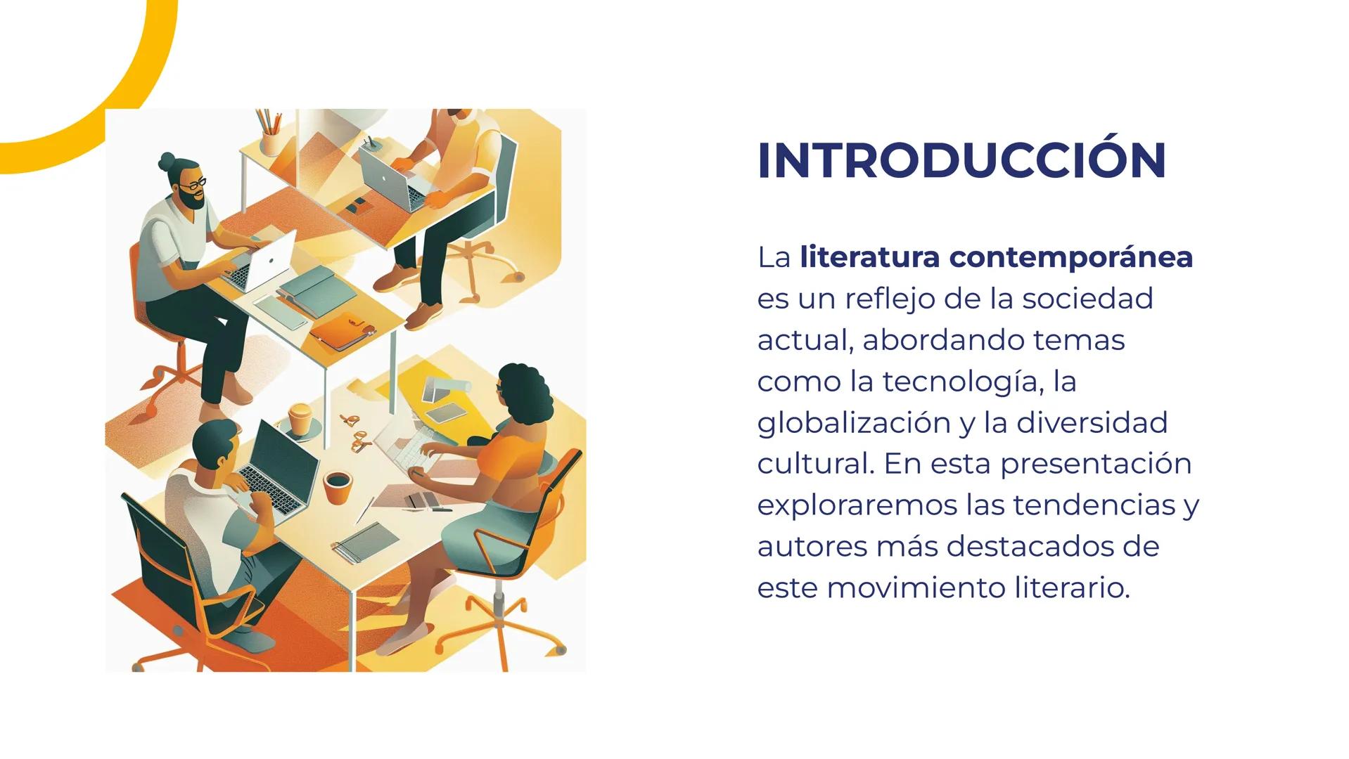 # EXPLORANDO LA
# VANGUARDIA: LA
# LITERATURA
# CONTEMPORÁNEA A

# INTRODUCCIÓN

La literatura contemporánea
es un reflejo de la sociedad
ac