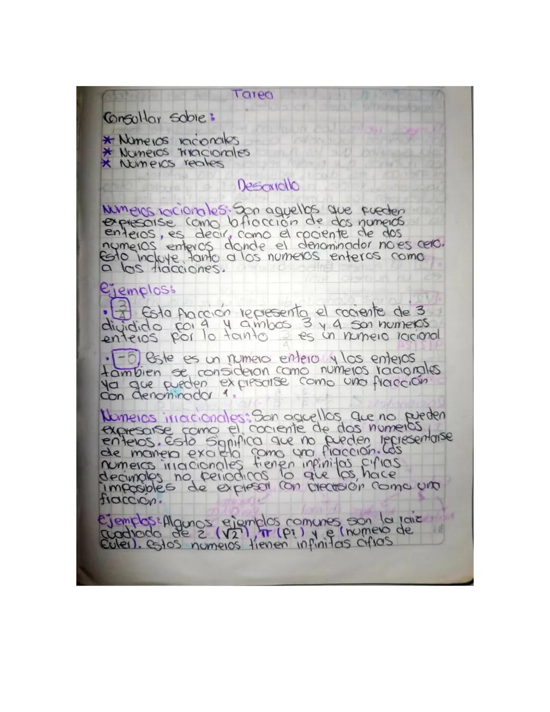 Tarea
Consultar sobie:
* Nameros racionales
* Numeros trracionales
* Numeros reales

Desarrollo
Nameros racionales: Son aquellos que pueden
