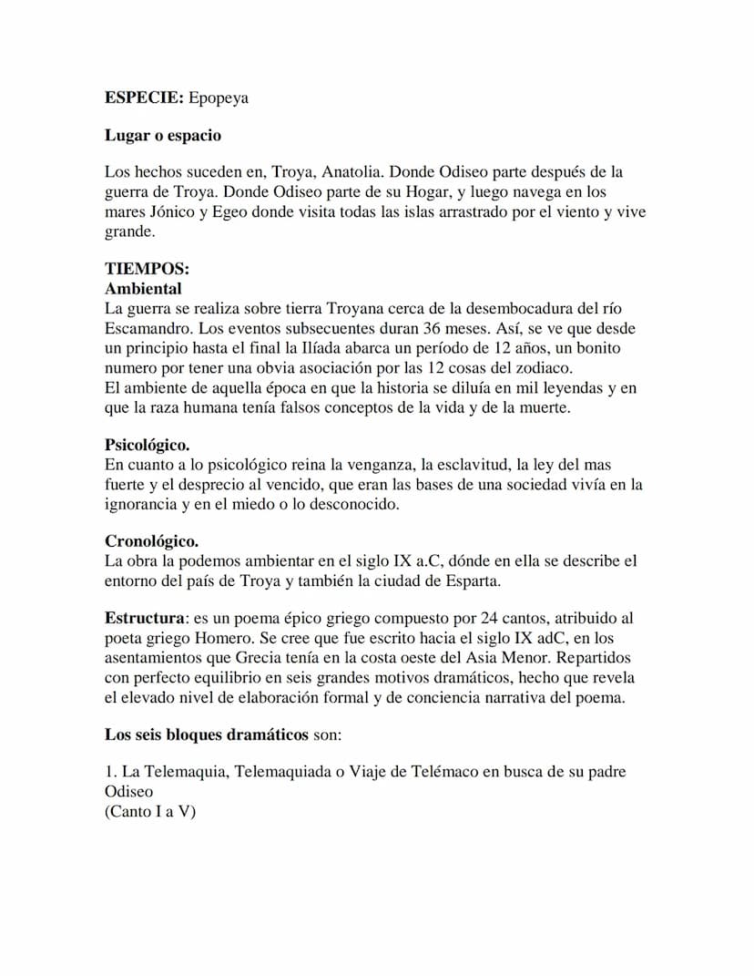 La Odisea de Homero
1. VIDA DE HOMERO:
Homero (probablemente siglo VIII a.c.) es el nombre dado al poeta y rapsoda
griego antiguo al que tra