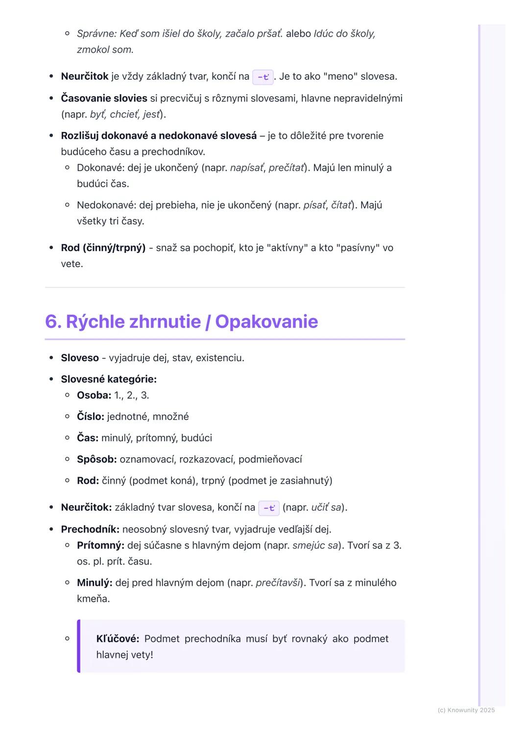 # Slovesá

## 1. Prehľad slovies

Slovesá sú veľmi dôležité slová v našom jazyku. Hovoríme im aj
plnovýznamové slovné druhy, lebo samy osebe