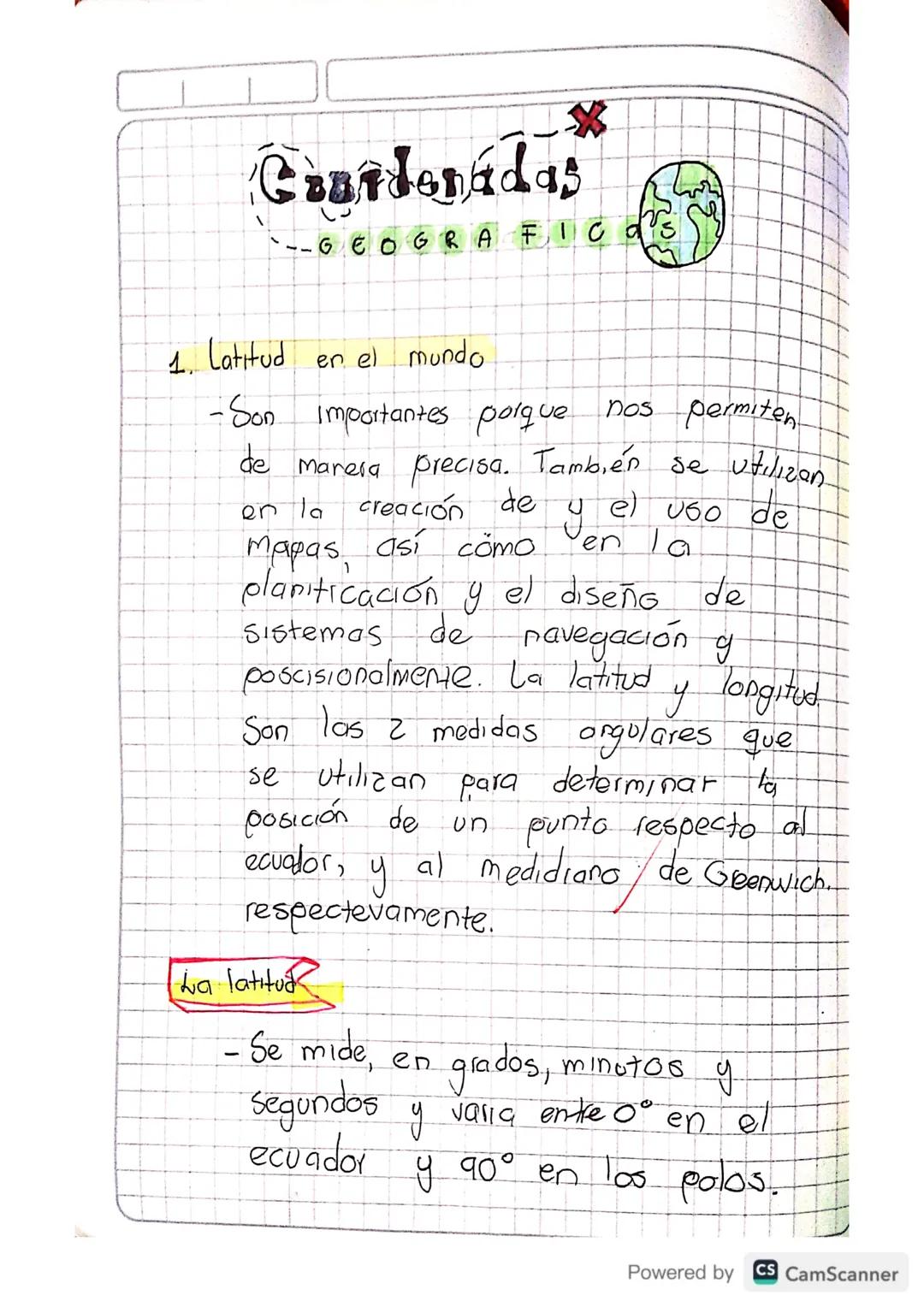 Castlepidi
GEOGRAFICA
1.
Latitud
en
el mundo
-Son importantes porque
en la creación de
nos permiten
de marera precisa.
También
бе
utilizan
y