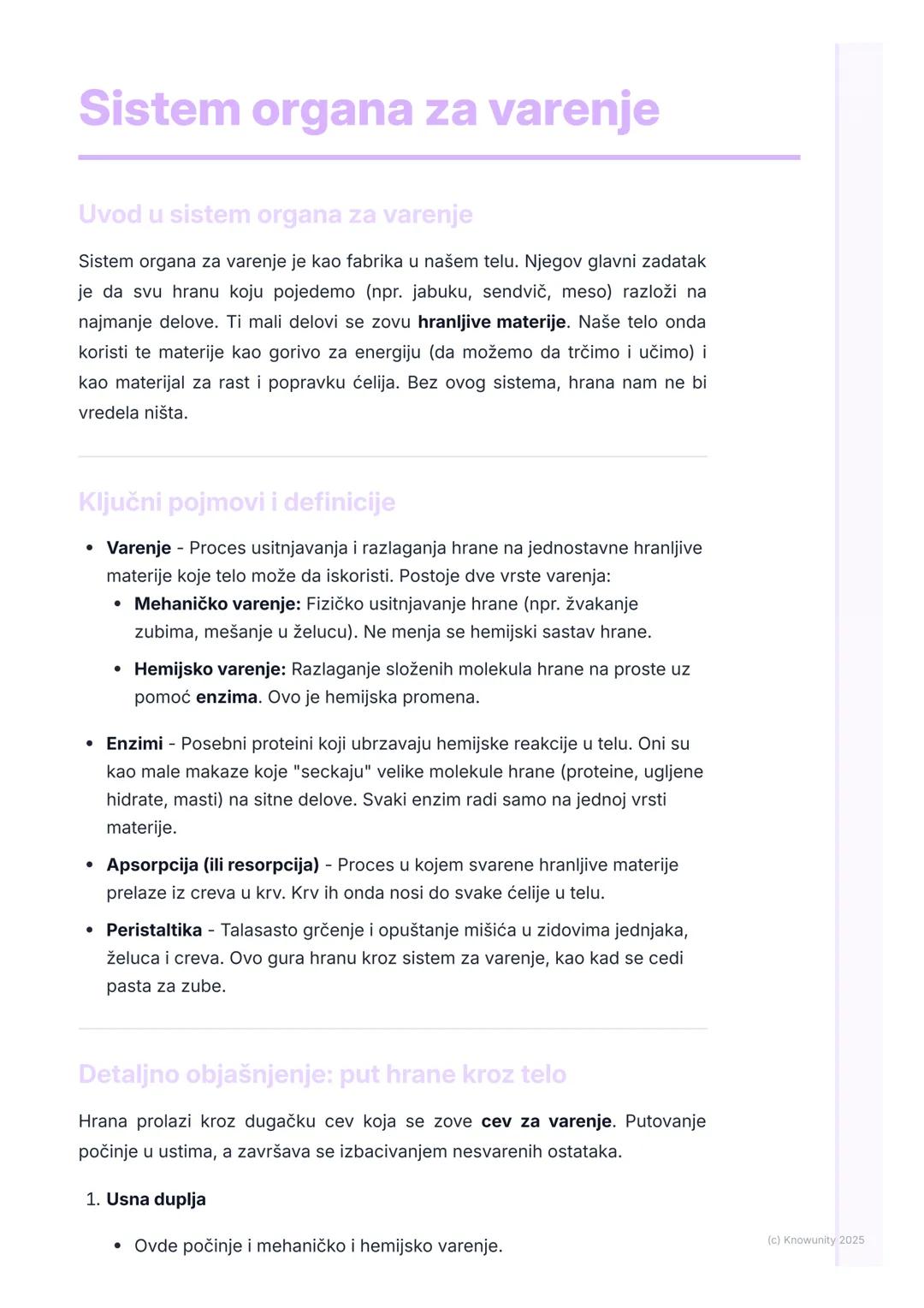 # Sistem organa za varenje

Uvod u sistem organa za varenje

Sistem organa za varenje je kao fabrika u našem telu. Njegov glavni zadatak
je 