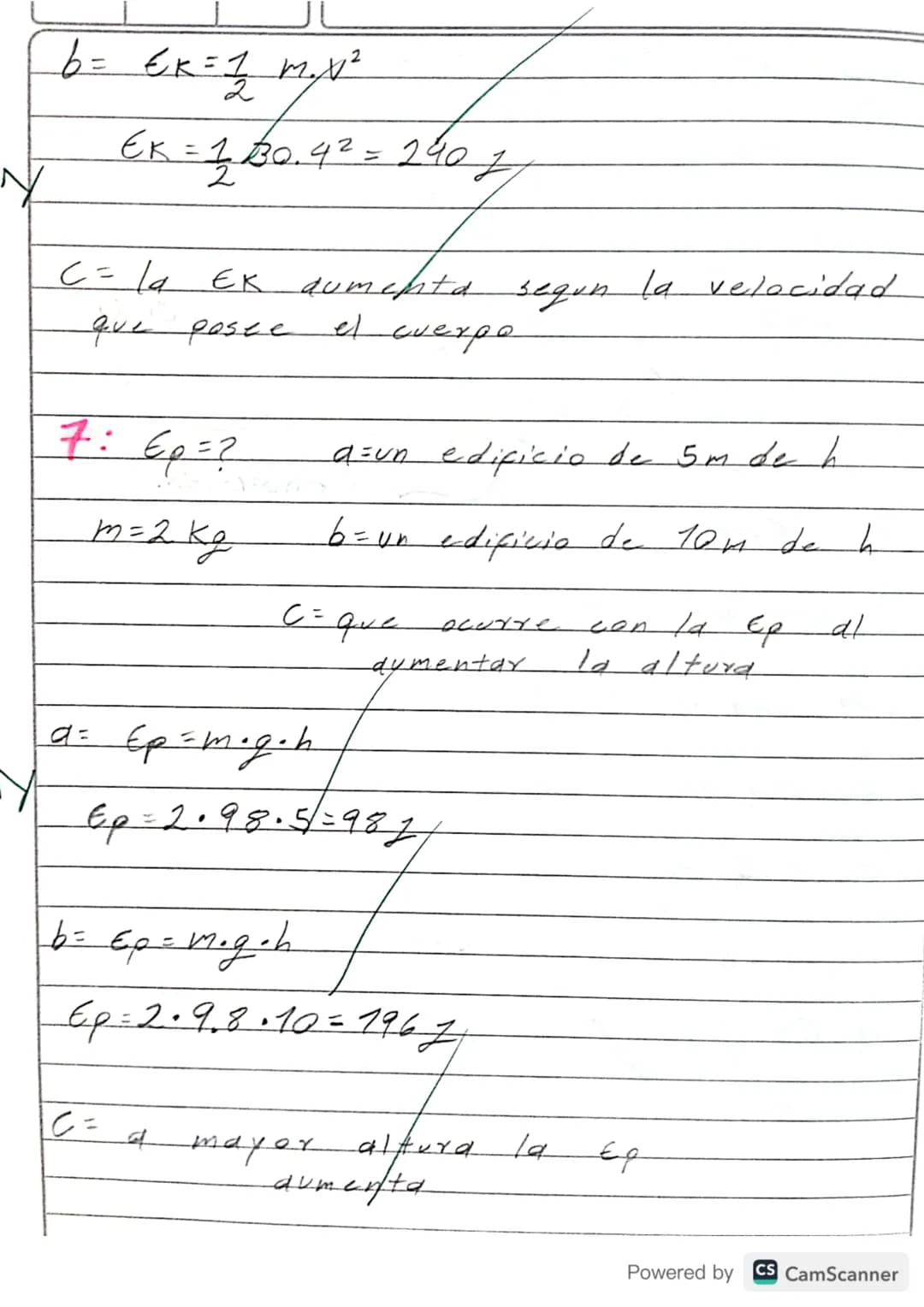 TALLER 3. ENERGÍA
1. ¿A qué velocidad se mueve un cuerpo de
20Kg de masa que posee una energia
cinética de 1000J? R/=10m/s
2. ¿Qué trabajo d