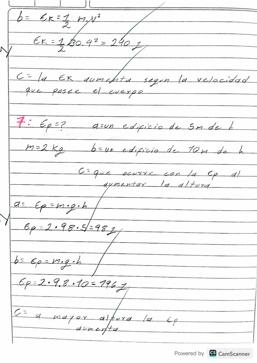 TALLER 3. ENERGÍA
1. ¿A qué velocidad se mueve un cuerpo de
20Kg de masa que posee una energia
cinética de 1000J? R/=10m/s
2. ¿Qué trabajo d