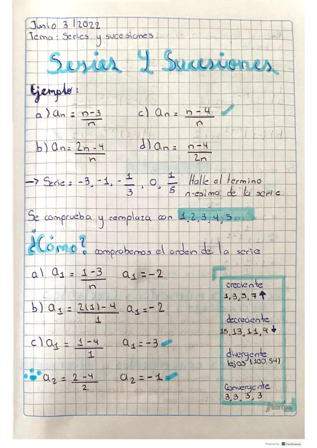 Series y sucesiones - ejemplos 