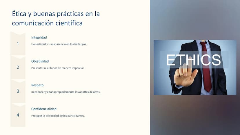 !?
SCIENCE
LITERACY
Comunicación
científica: Informes,
artículos, presentaciones
La comunicación científica es fundamental para compartir
de