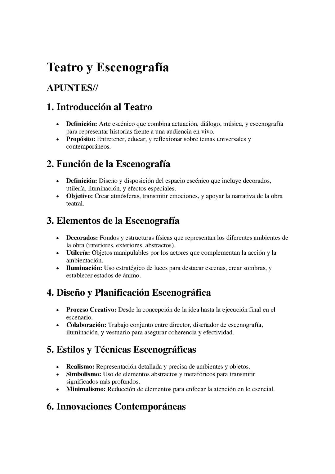 Teatro y Escenografía