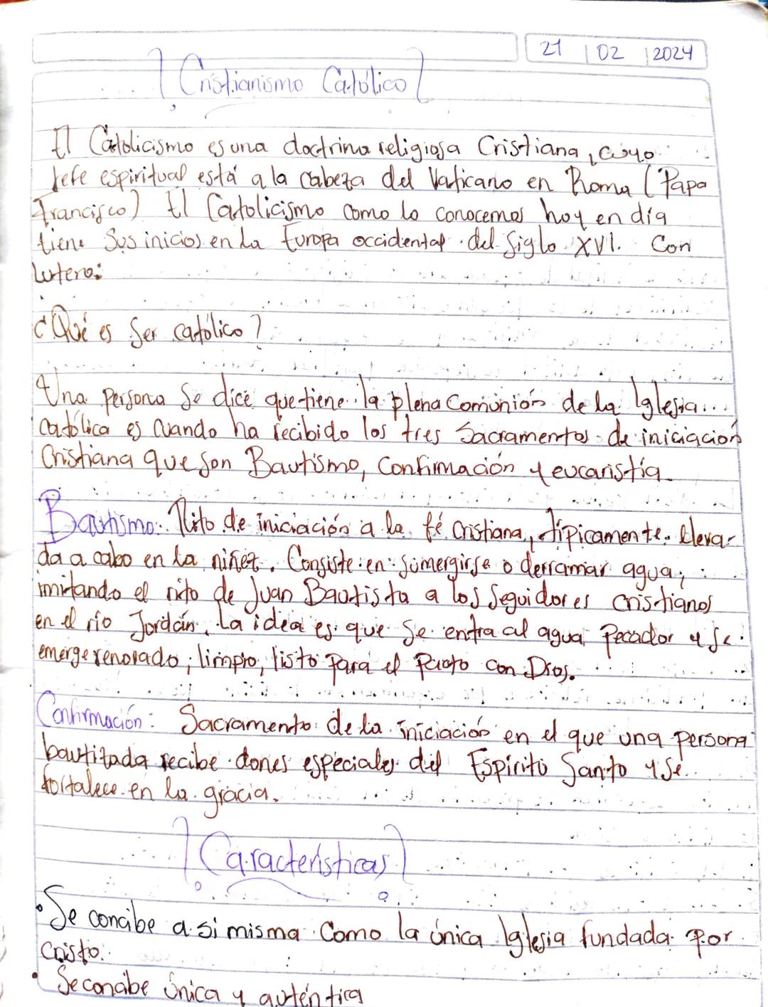21 1021 2024
Cristianismo Católico
L
Il Catolicismo es una doctrina religioja Cristiana, Cryo
Jefe espiritual está a la cabeza del Vaticano 