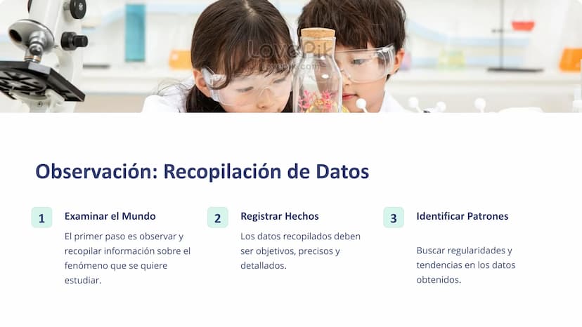 Método Científico
El método científico es un proceso sistemático y estructurado para
investigar y comprender fenómenos naturales. Consiste e