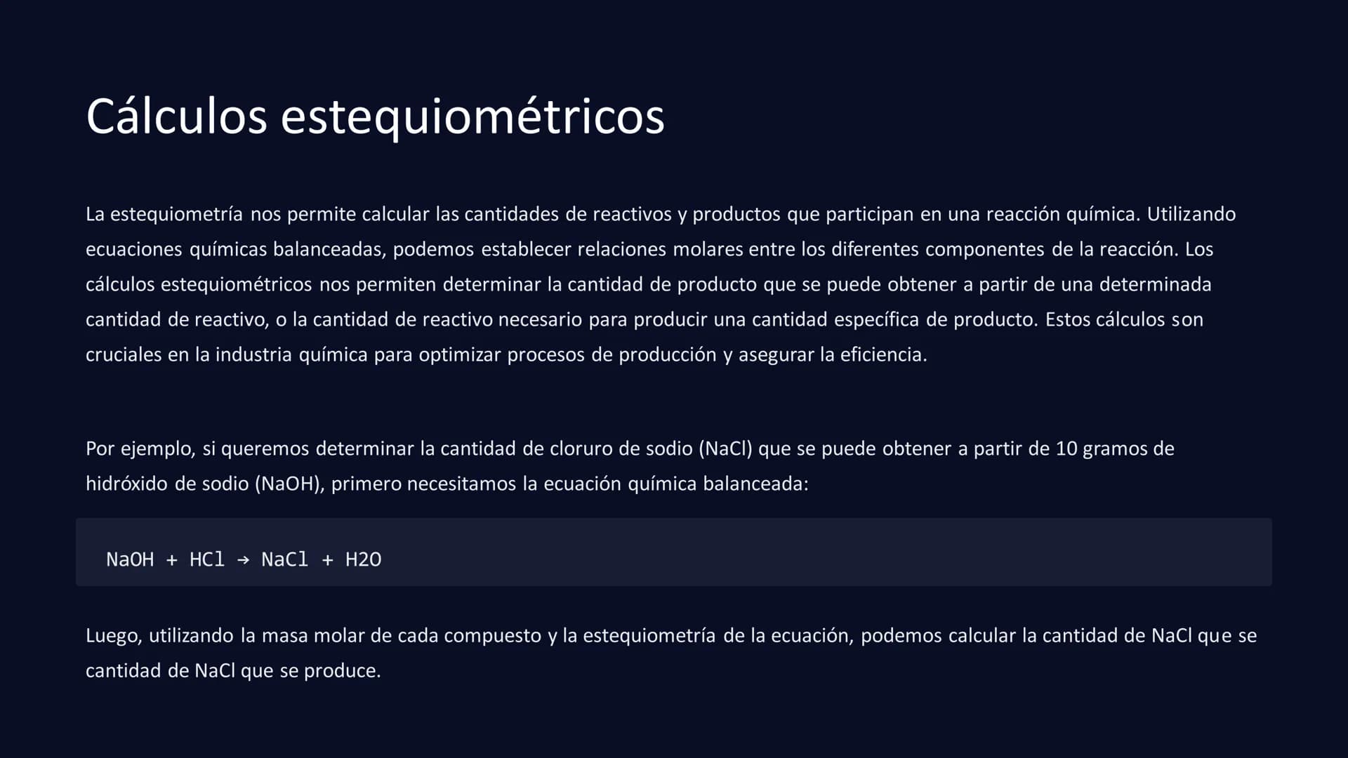 Introducción a la Estequiometría
Estequiometría
Este documento explora los conceptos fundamentales de la estequiometría, un campo esencial e