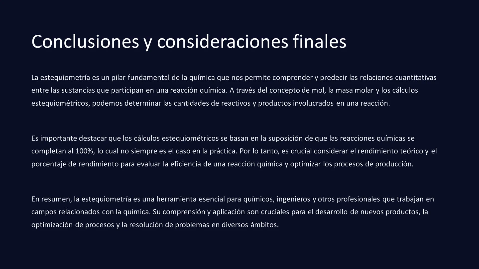 Introducción a la Estequiometría
Estequiometría
Este documento explora los conceptos fundamentales de la estequiometría, un campo esencial e