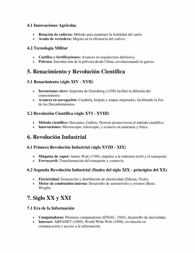 Historia de la Tecnología
APUNTES//
1. Introducción
•
•
Definición de Tecnología: Aplicación de conocimientos científicos y técnicos para
re