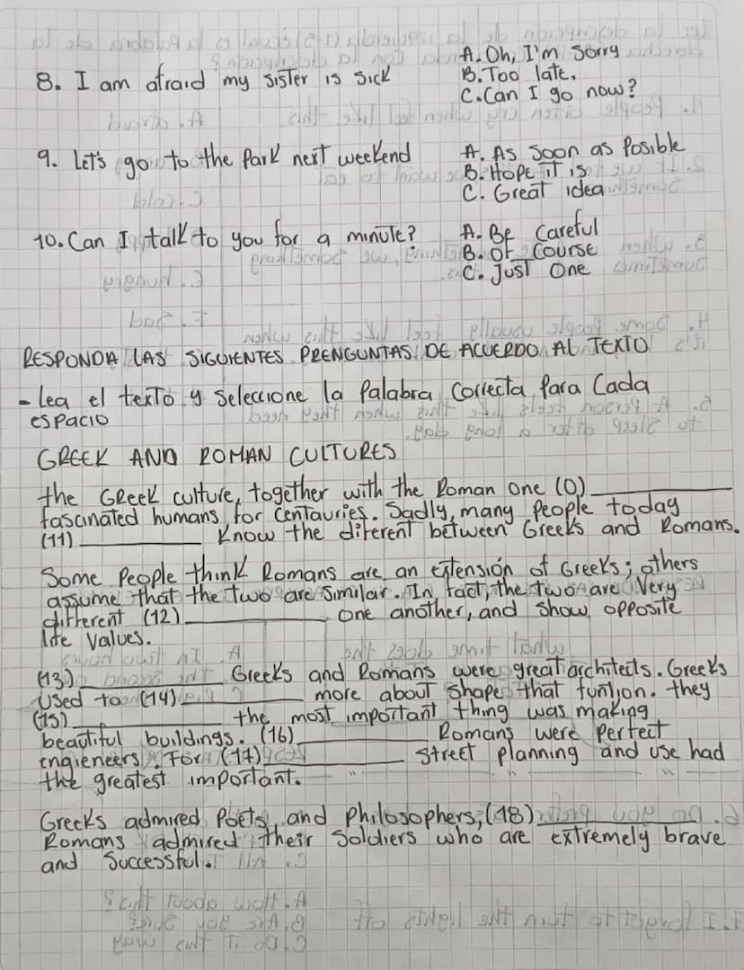 OOOCICFES INGLES
Lee la descripción de la 12quierda (1-5) ¿cual es la palabra de la
derecha (A-H) Concuerda Con la descripción?
1. People of