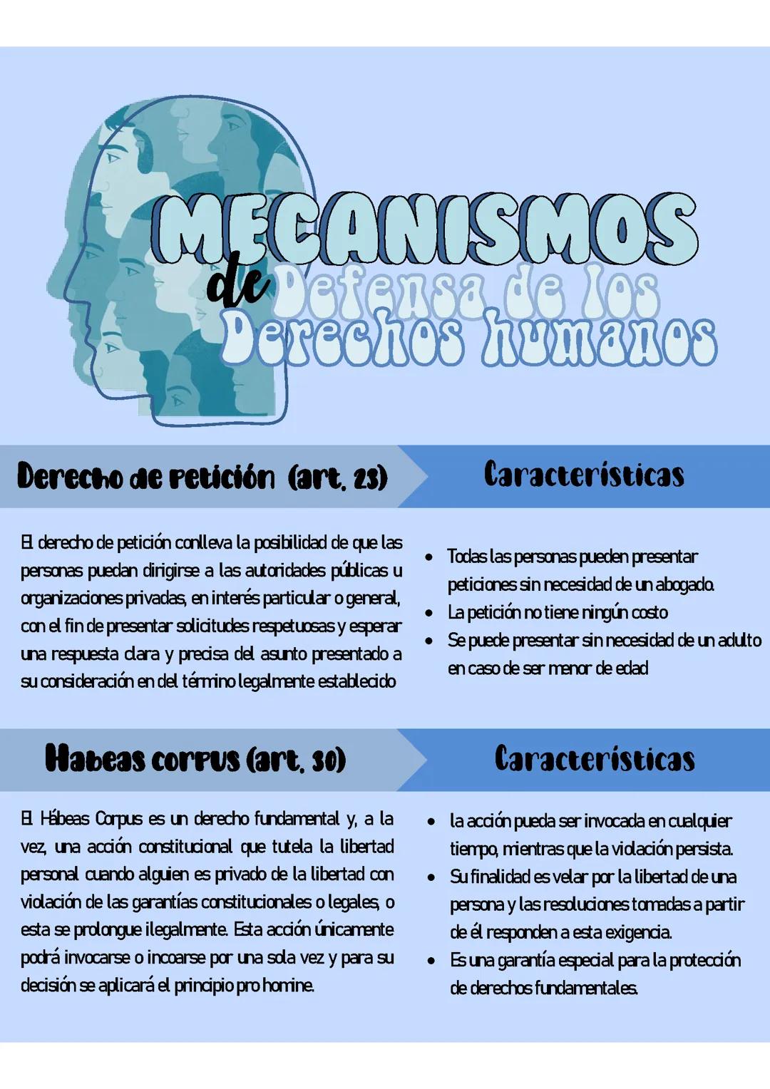 Infografía mecanismos de defensa de los derechos humanos